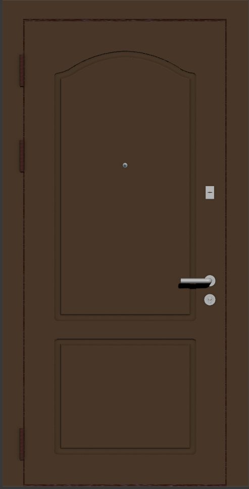 Металлическая входная дверь с отделкой эмаль коричневая